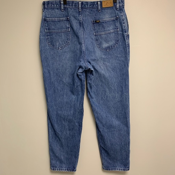 Vintage Pin Stripe Mens LEE Denim Blue Jeans - Picture 3 of 8